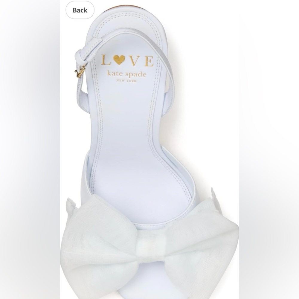 Kate Spade White Slingback Beau Slide Sandal 👡! $268 HOT 🔥! Bridal & MORE! 8 NIB - Picture 3 of 9